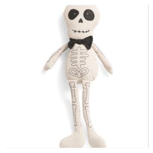 Candy Corn Lane! Bow tie Sitting Skeleton! 21” decorative Halloween pillow! New!